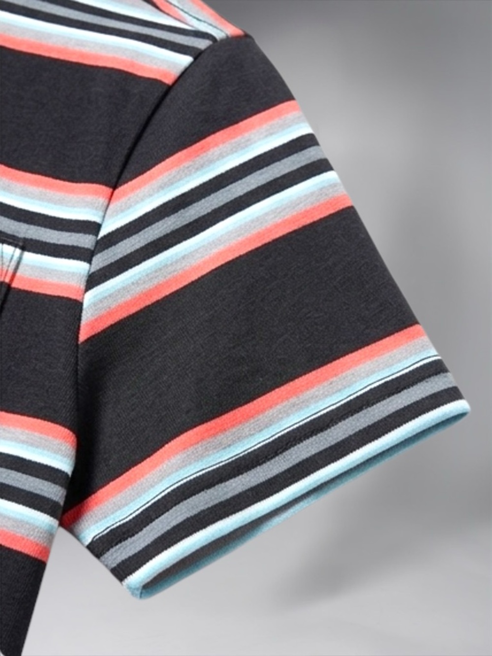 Men's Black Striped Crew Neck T-Shirt with Pocket - Picture 10 of 15